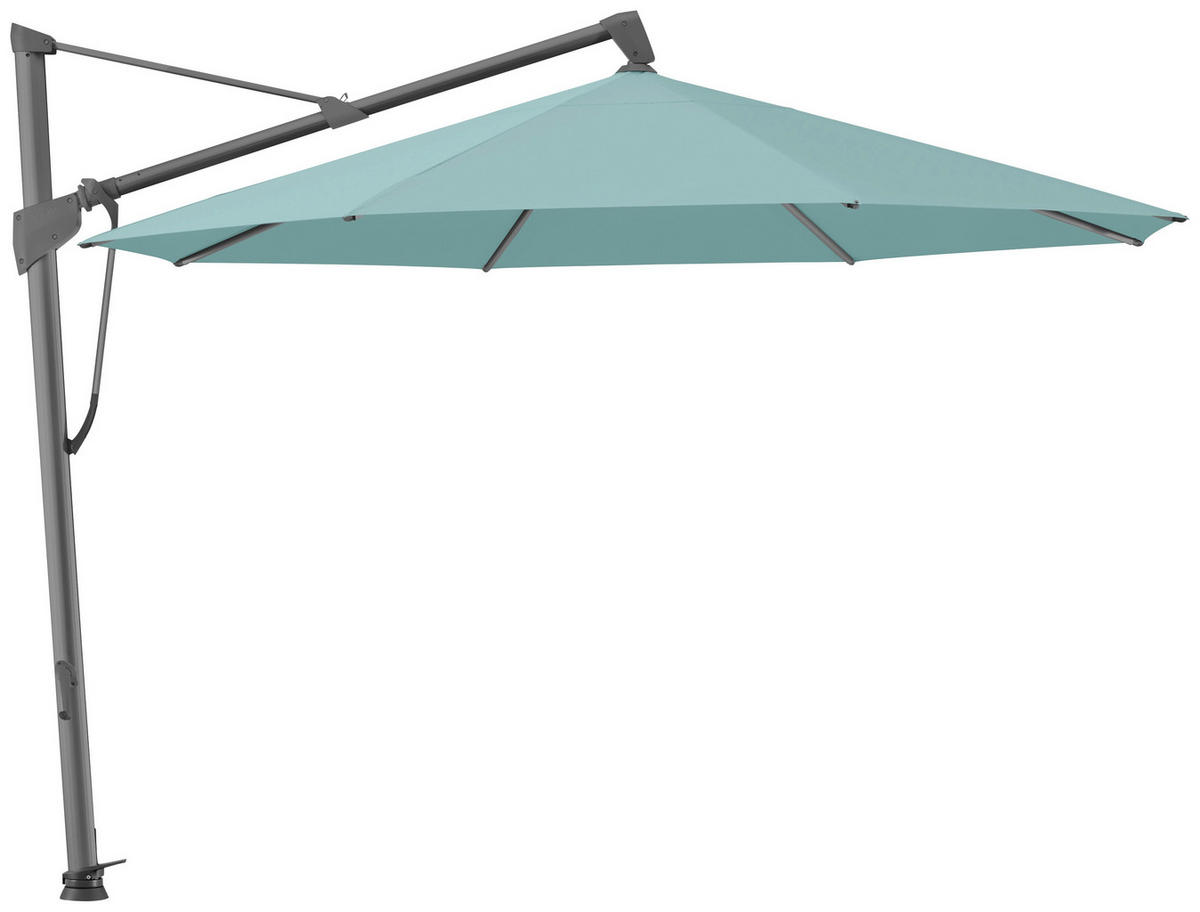 AMPELSCHIRM 400x400 cm Blau  - Blau/Anthrazit, KONVENTIONELL, Textil/Metall (400/400cm) - Glatz