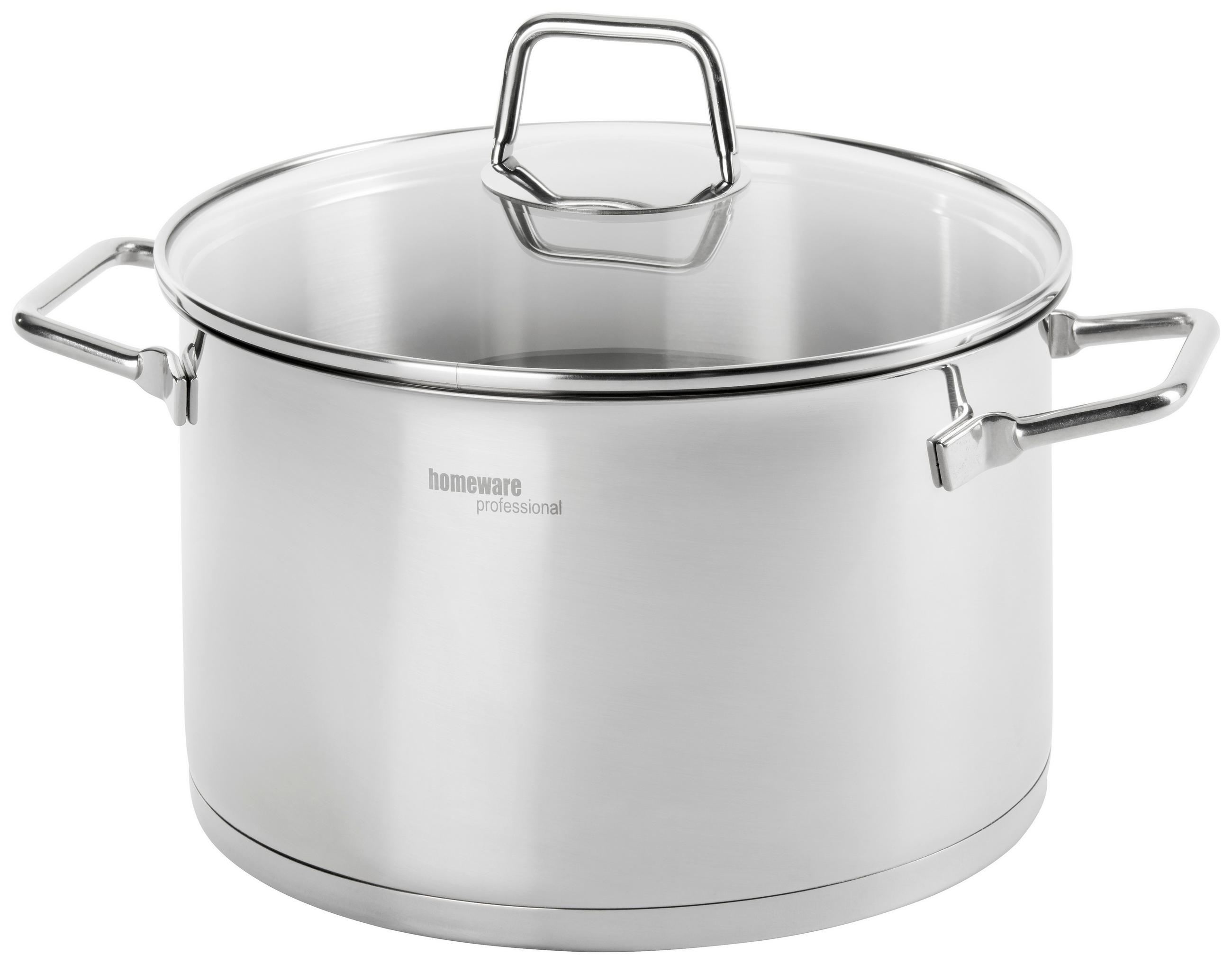 FLEISCHTOPF Perfect Cooking 5,5 l - Klar/Edelstahlfarben, Basics, Glas/Metall (24/13,5cm) - Homeware Profession.