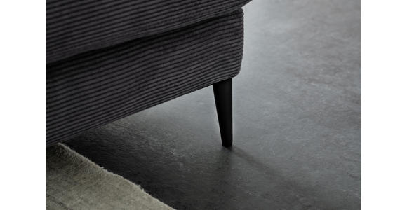 ECKSOFA in Cord Anthrazit 296/207 cm - Anthrazit/Schwarz, Design, Textil/Metall (296/207cm) - Dieter Knoll