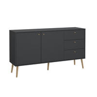 SIDEBOARD 147,2/81,7/39,1 cm  - grå/ekfärgad, Design, trämaterial/trä (147,2/81,7/39,1cm) - Best Price