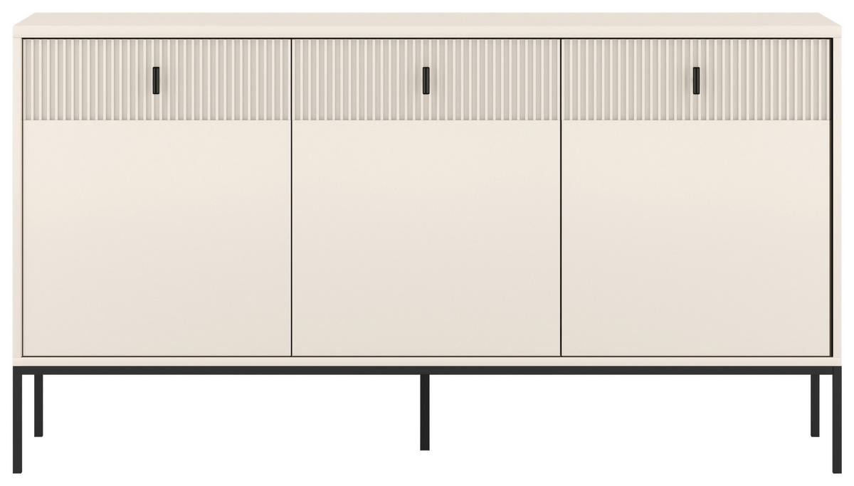 SIDEBOARD Maggiore  in 154,5/82,6/39 cm  - Kaschmir/Schwarz, Design, Holzwerkstoff/Metall (154,5/82,6/39cm) - Xora