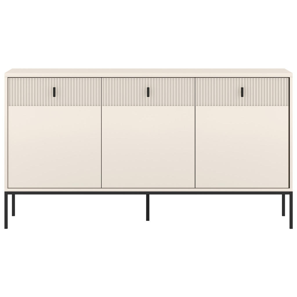 Thumbnail - Xora Sideboard Maggiore, Kaschmir, Metall, 3 Fächer, 3 Schubladen, 154.5x82.6x39 cm, Beimöbel erhältlich, stehend, Schla...