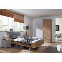 JUGENDZIMMER Eichefarben, Hellgrau  - Eichefarben/Hellgrau, Design, Holzwerkstoff/Textil (120/200cm) - Stylife