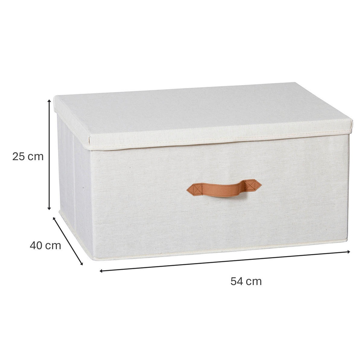 BOX MIT DECKEL Premium  - Beige, Basics, Holzwerkstoff/Textil (54/40/25cm) - Store It
