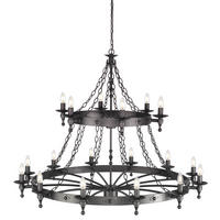 KRONLEUCHTER 122/104 cm   - Graphitfarben, Natur, Metall (122/104cm) - Elstead Lighting