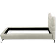 POLSTERBETT 180/200 cm,  in Creme, gepolstertes Kopfteil,  - Creme/Schwarz, Design, Leder/Metall (180/200cm) - Esposa