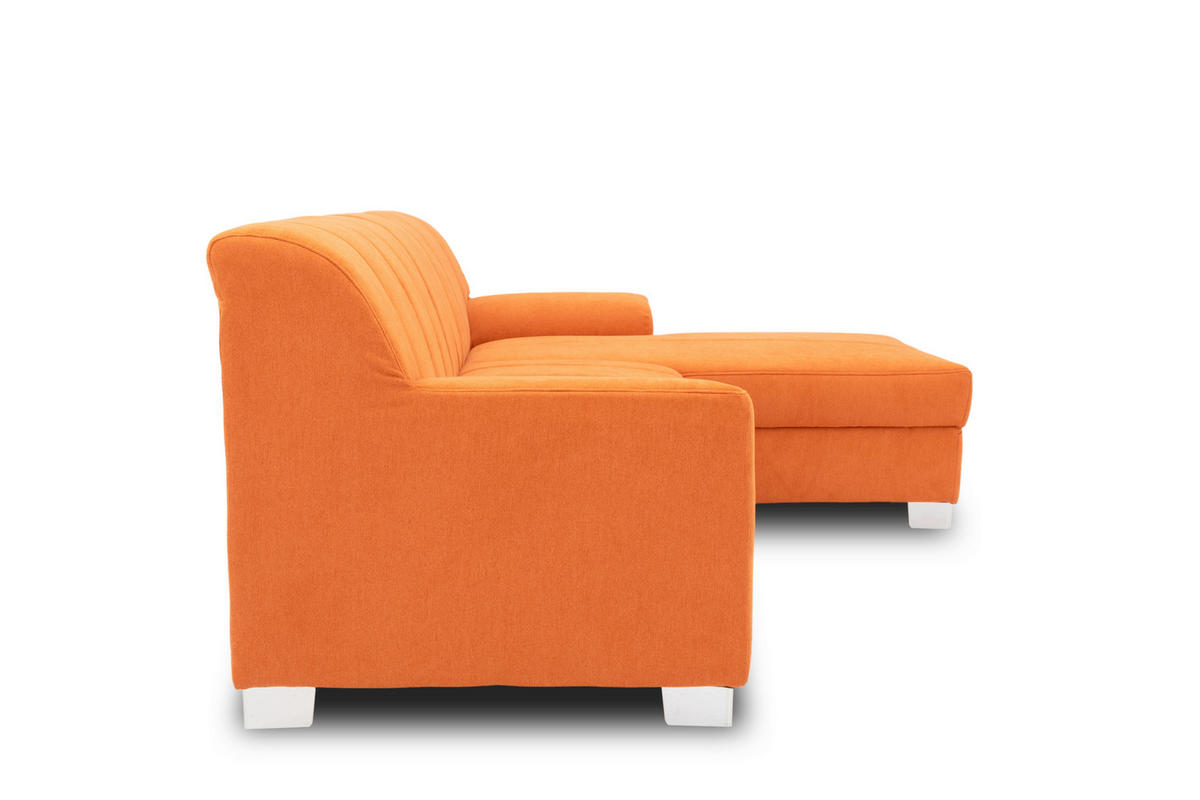 ECKSOFA CAPRI Orange Mikrofaser  - Chromfarben/Orange, KONVENTIONELL, Textil/Metall (239/152cm) - MID.YOU