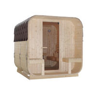 SAUNA für 4 Personen Göteborg  - Naturfarben, KONVENTIONELL, Glas/Holz (220/194/188,2cm)