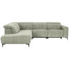 ECKSOFA in Flachgewebe Olivgrün  238/290 cm  - Schwarz/Olivgrün, Design, Textil/Metall (238/290cm) - Pure Home Lifestyle