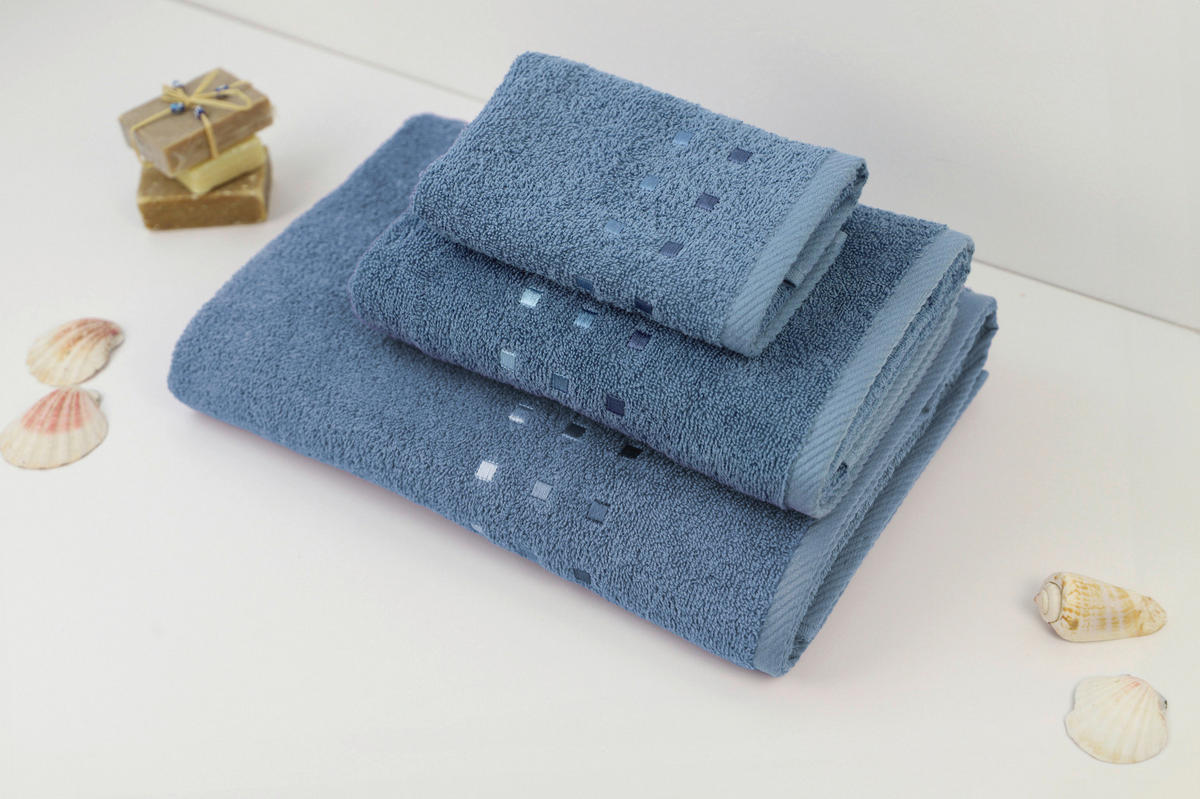 RUČNÍK, 50/100 cm, modrá - modrá, Konvenční, textil (50/100cm) - Esposa