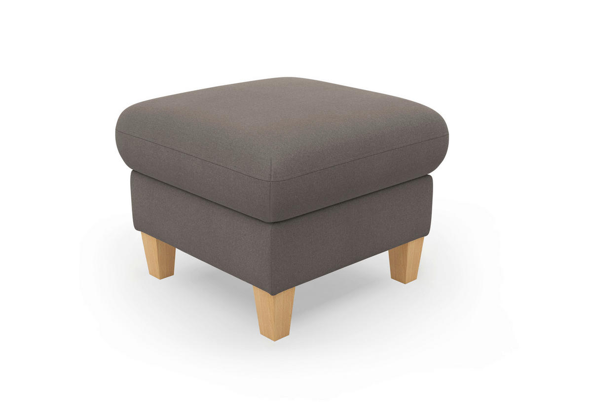 HOCKER Flachgewebe Graphitfarben  - Eichefarben/Graphitfarben, KONVENTIONELL, Holz/Textil (58/47/58cm) - Sit & More