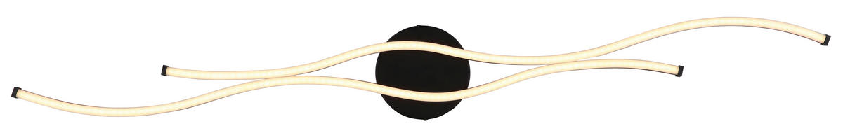 STROPNA LED-SVETILKA  BOYD /1300 lm/3000 K/230 V/ - črna/opal, Design, kovina/umetna masa (110,4/13/5,6cm) - Globo