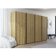 SCHWEBETÜRENSCHRANK 360/223/68 cm 4-türig Eichefarben  - Eichefarben/Schwarz, Design, Holz/Holzwerkstoff (360/223/68cm) - Novel