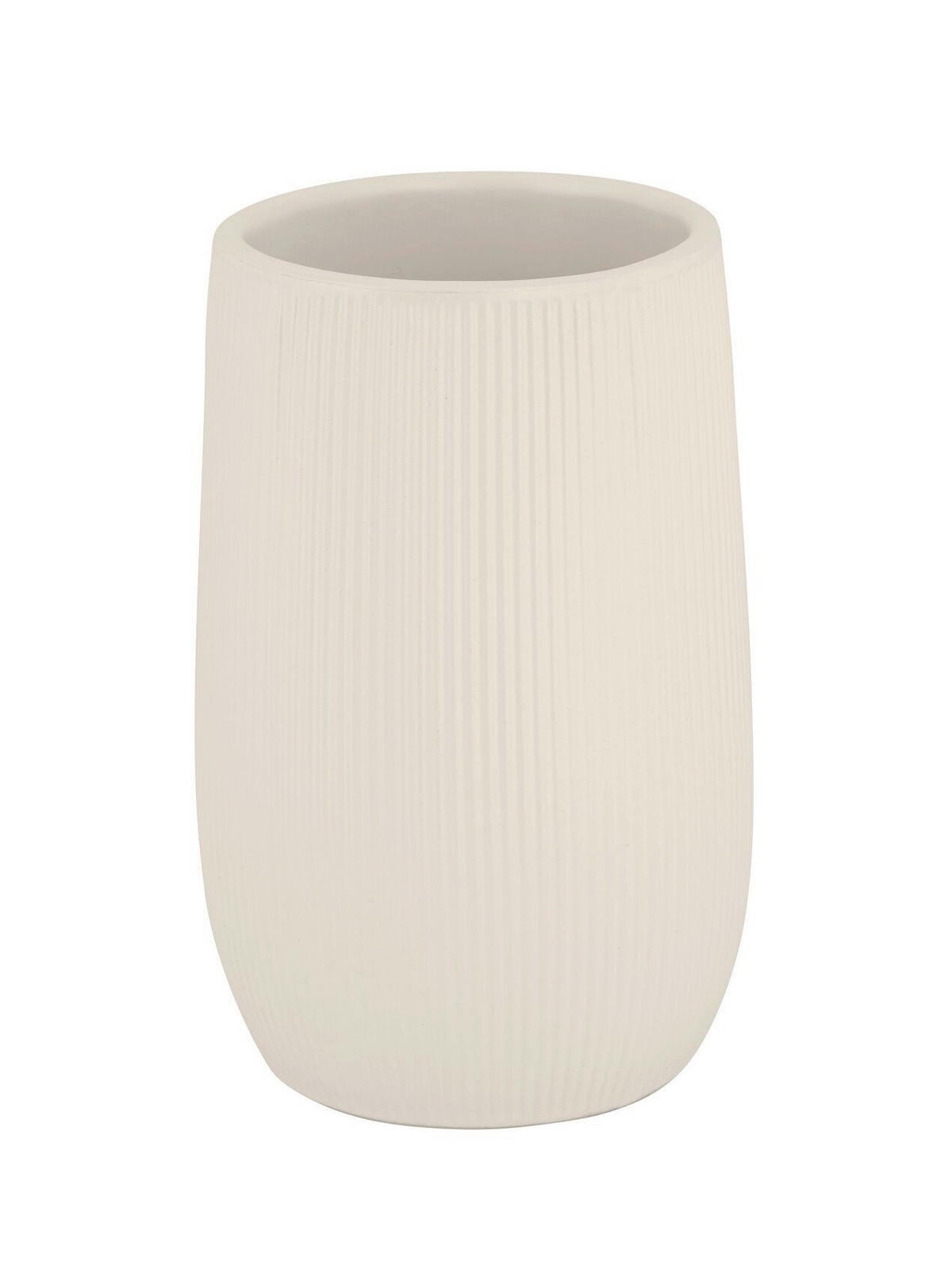 ZAHNPUTZBECHER FABLO  - Creme, Basics, Keramik (8/12/8cm) - Wenko