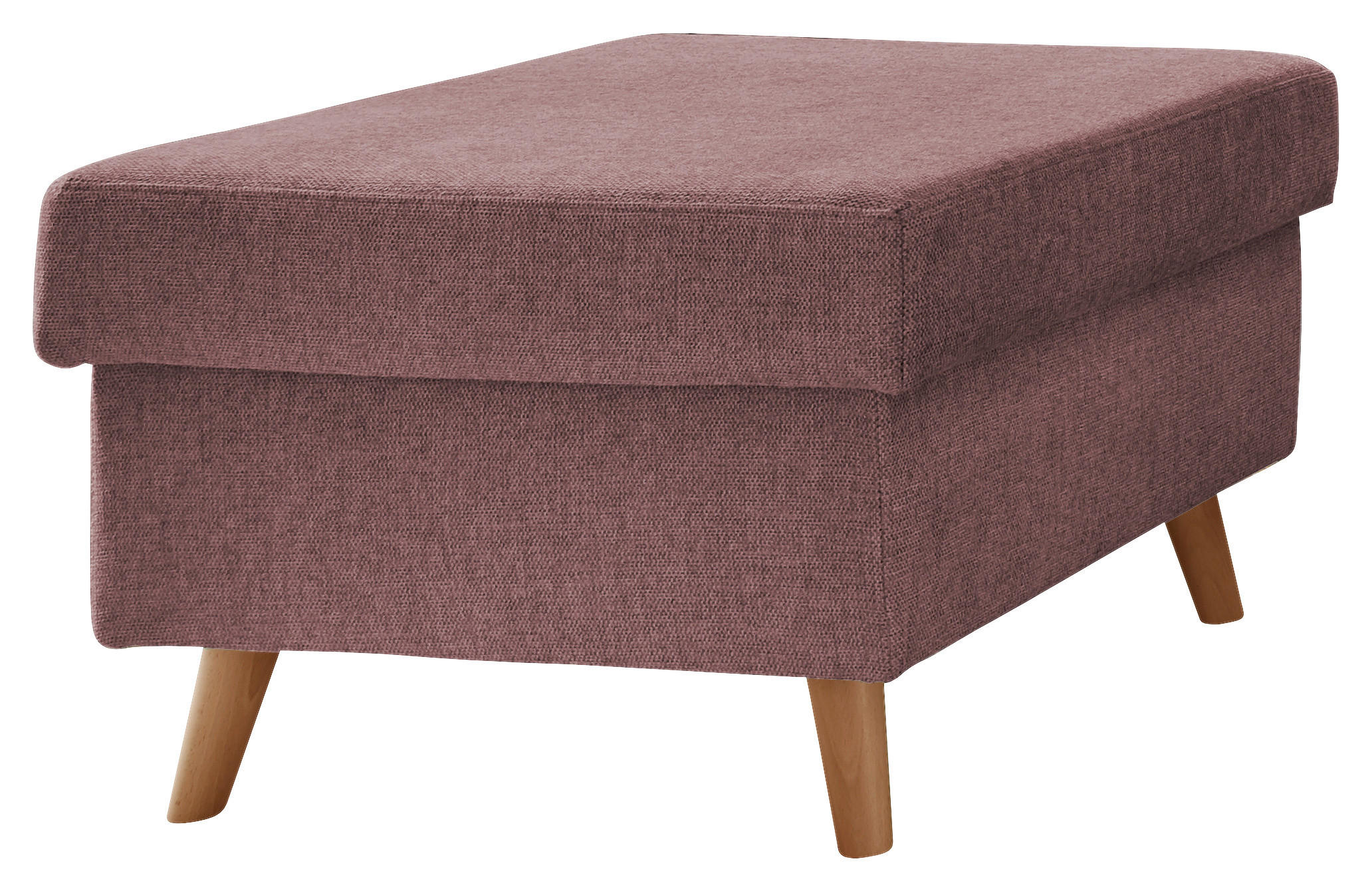 HOCKER Struktur Rosa - Naturfarben/Rosa, KONVENTIONELL, Holz/Textil (61/43/61cm) - P & B