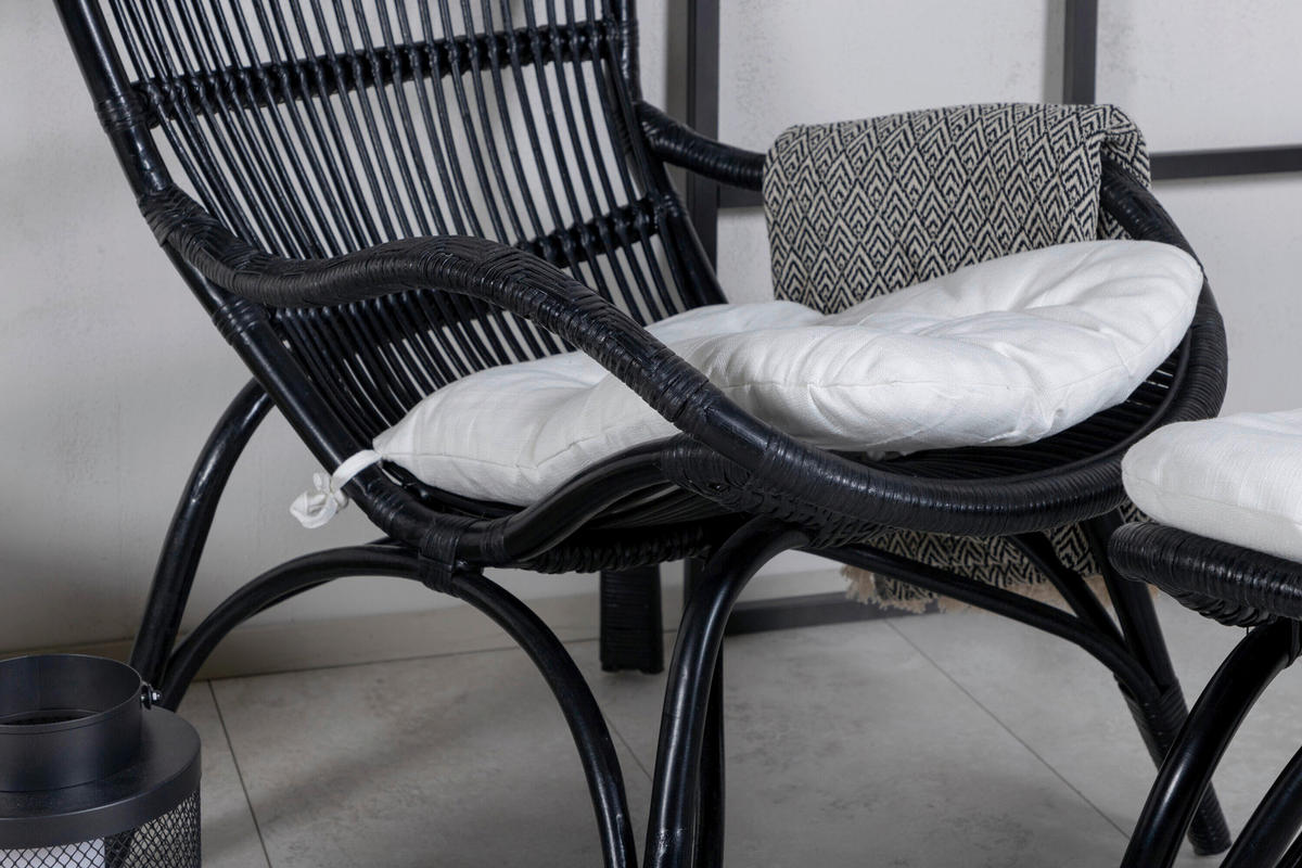 LOUNGEFÅTÖLJ  - svart, Modern, trä (65/98/76cm) - Gardenson