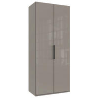 DREHTÜRENSCHRANK in Sahara  - Schwarz/Sahara, Konventionell, Glas/Holzwerkstoff (100/236/58cm) - Hom`in