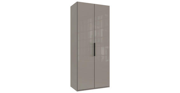 DREHTÜRENSCHRANK in Sahara - Schwarz/Sahara, KONVENTIONELL, Glas/Holzwerkstoff (100/236/58cm) - Hom`in