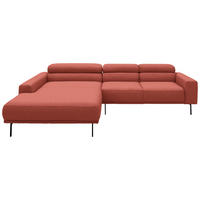 ECKSOFA  in Cord Koralle  215-217/293 cm  - Koralle/Schwarz, Design, Textil/Metall (215-217/293cm) - Schöner Wohnen