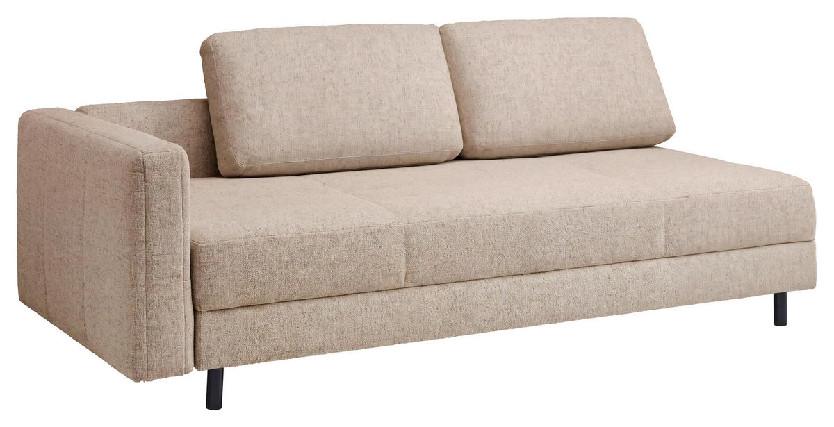 LIEGE  in Webstoff Creme  - Eiche dunkel/Creme, Design, Holz/Textil (217/92/107cm) - Joka