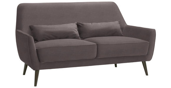 3-SITZER-SOFA in Mikrofaser Hellgrau - Hellgrau/Schwarz, Trend, Holz/Textil (160/86/80cm) - Carryhome
