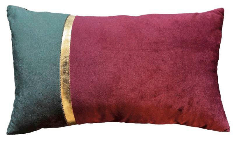 Pernă Decorativă 30/50 cm  - auriu/bordo, Basics, textil (30/50cm) - Novel