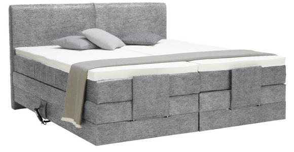 BOXSPRINGBETT 160/200 cm in Grau - Schwarz/Grau, Design, Kunststoff/Textil (160/200cm) - Hom`in