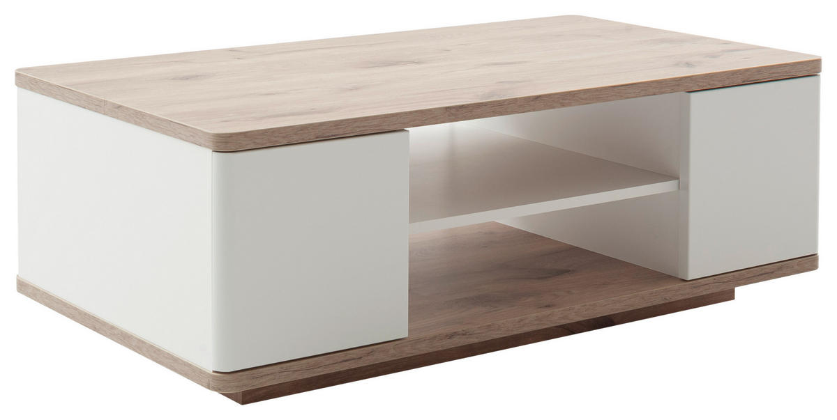 COUCHTISCH in Holzwerkstoff   - Weiss/Eichefarben, Design, Holzwerkstoff (115/42/65cm) - Livetastic