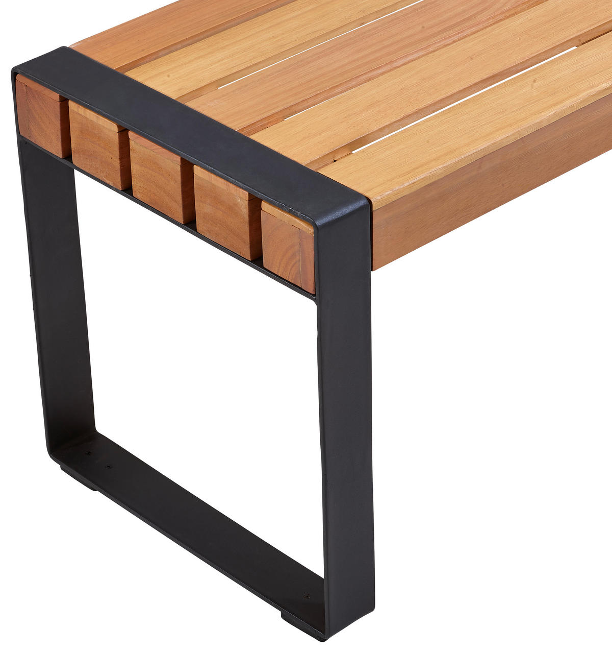 GARTENBANK 170/45/41 cm  in Schwarz, Teakfarben  - Schwarz/Teakfarben, LIFESTYLE, Holz/Metall (170/45/41cm) - Ambia Garden