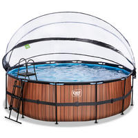 POOL-SET 450/122 cm  - Braun, KONVENTIONELL, Kunststoff (450/122cm) - EXIT Toys