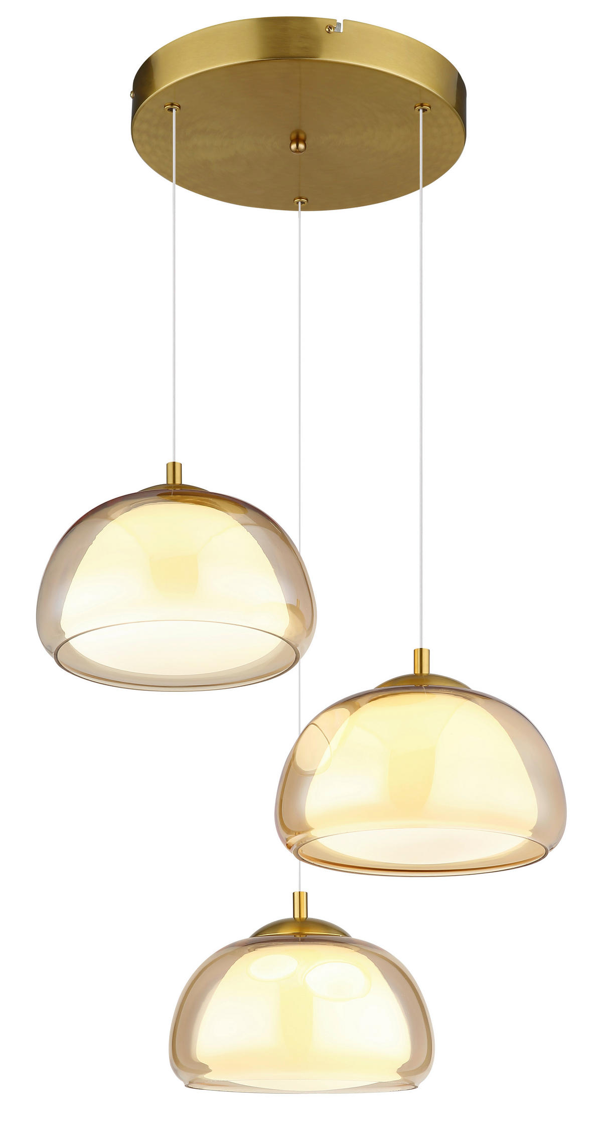 LED-HÄNGELEUCHTE 50/150 cm  - Transparent/Goldfarben, Design, Glas/Kunststoff (50/150cm) - Globo