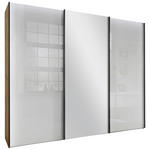 SCHWEBETÜRENSCHRANK  in Weiß, Eiche Bianco  - Schieferfarben/Eiche Bianco, KONVENTIONELL, Glas/Holzwerkstoff (250/236/67cm) - Dieter Knoll