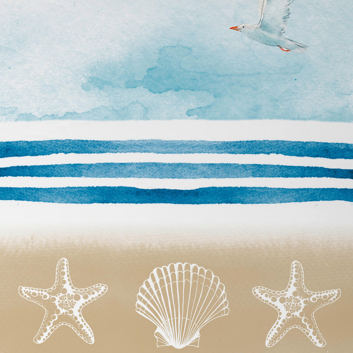 WENDEBETTWÄSCHE TANJA Satin 140/200 cm  - Blau/Beige, KONVENTIONELL, Textil (140/200cm) - Novel