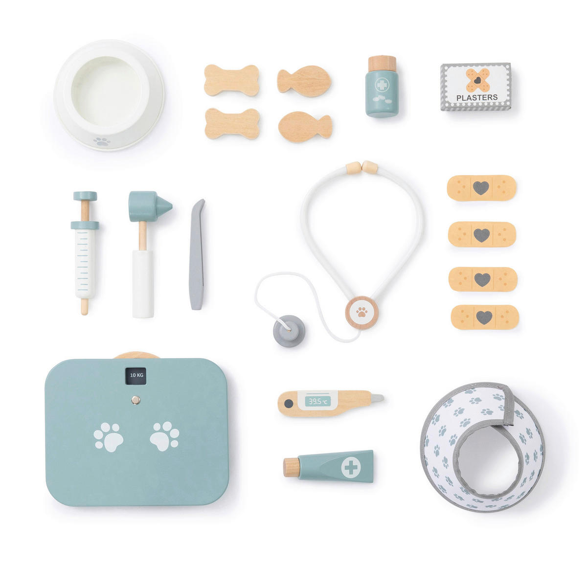 KINDER-ARZTKOFFER - Salbeigrün/Weiß, Basics, Holz (19/16cm) - MUSTERKIND