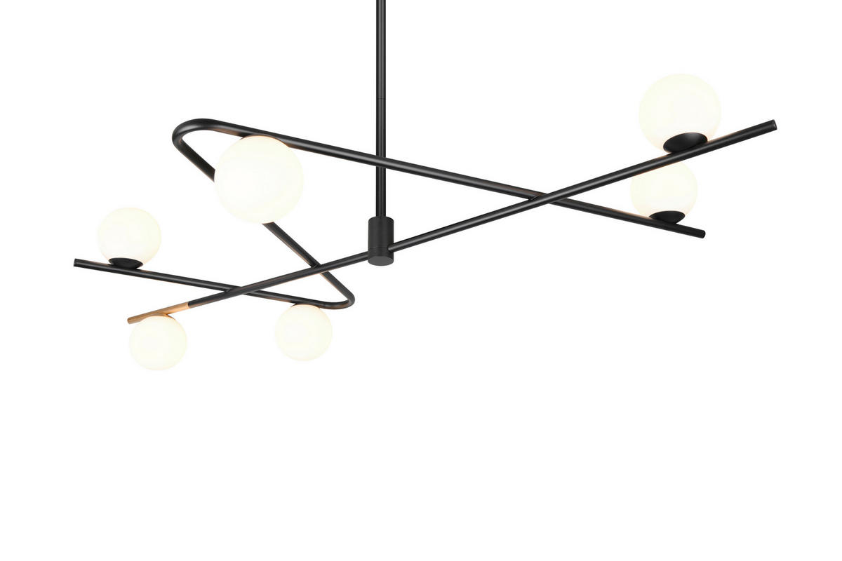HÄNGELEUCHTE Flaming 120/73,5/195 cm   - Goldfarben/Schwarz, LIFESTYLE, Glas/Metall (120/73,5/195cm) - Trio Leuchten