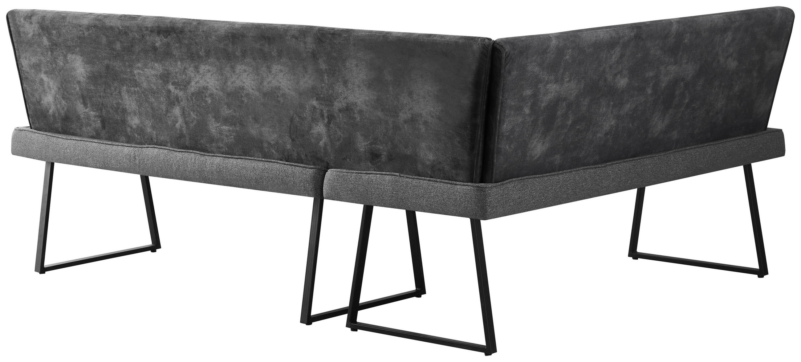 Thumbnail - Mid.you Eckbank, Dunkelgrau, Holz, Metall, Textil, Pappel, Sperrholz, 5-Sitzer, L-Form, 155x205x89 cm, Esszimmer, Bänke,...