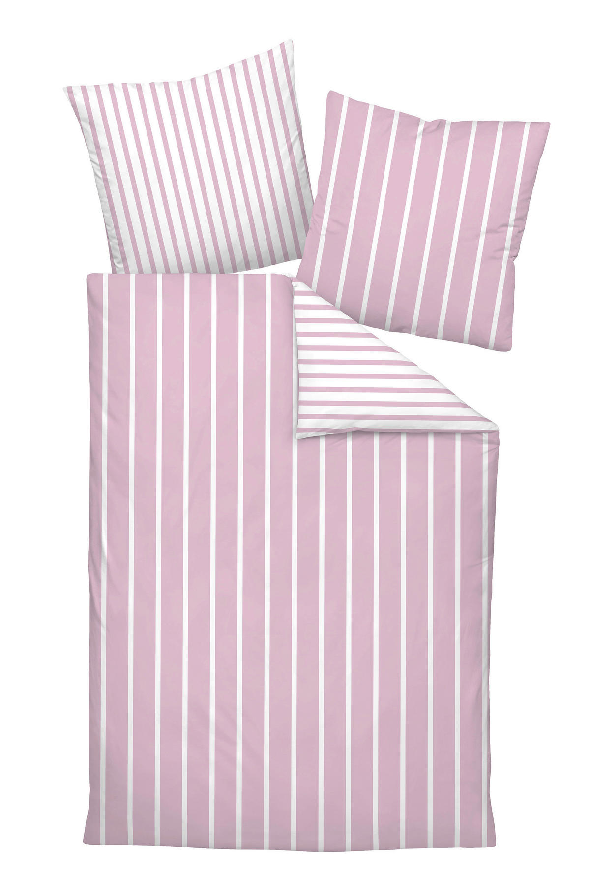 BETTWÄSCHE 135/200 cm GENTANO Makosatin  - Hellrosa/Weiß, Design, Textil (135/200cm) - Janine