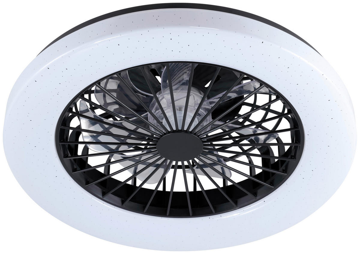 STROPNÝ VENTILÁTOR, 48,5/14 cm  - priehľadné/čierna, Trend, plast (48,5/14cm) - Mican