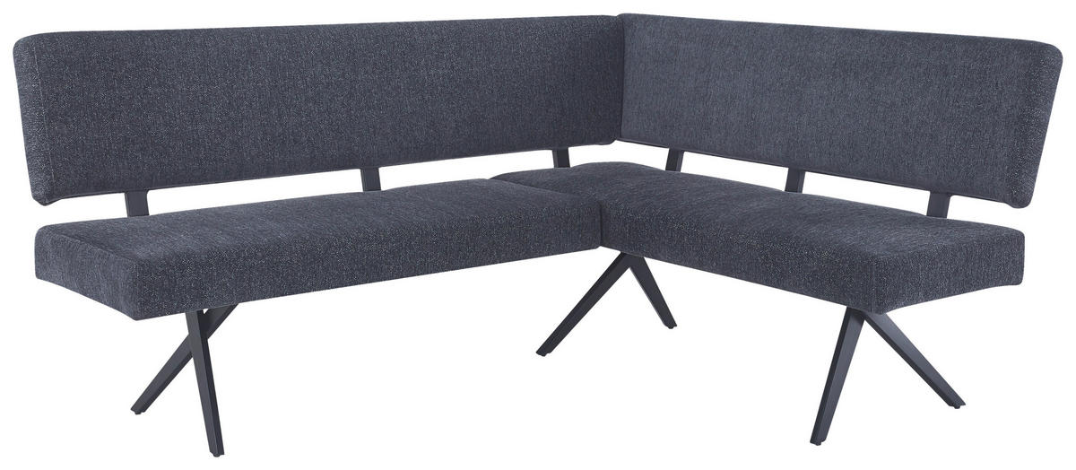 ECKBANK 190/150 cm  in Dunkelgrau  - Dunkelgrau/Schwarz, KONVENTIONELL, Textil/Metall (190/150cm) - MID.YOU