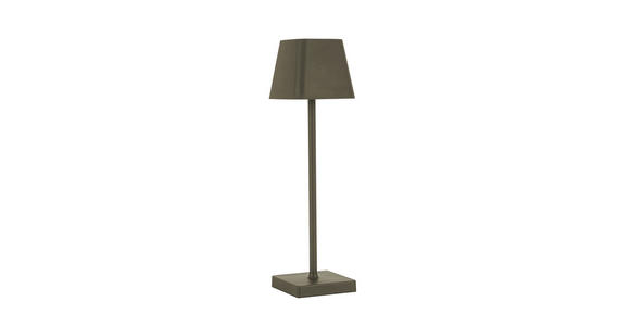 AKKU-TISCHLEUCHTE Lino 10/38 cm - Grau, Design, Kunststoff/Metall (10/38cm) - Novel