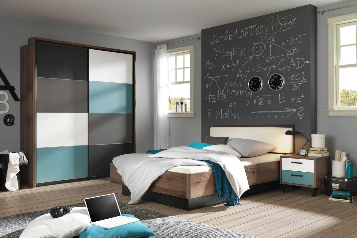 KOMODA POD TELEVIZI, šedá, zelená, černá, bílá, barvy dubu, 155/54/52 cm - šedá/bílá, Design, kompozitní dřevo/plast (155/54/52cm) - Carryhome