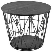 COUCHTISCH Kernesche vollmassiv 62/62/46 cm rund Anthrazit  - Anthrazit, Design, Holz/Metall (62/62/46cm)