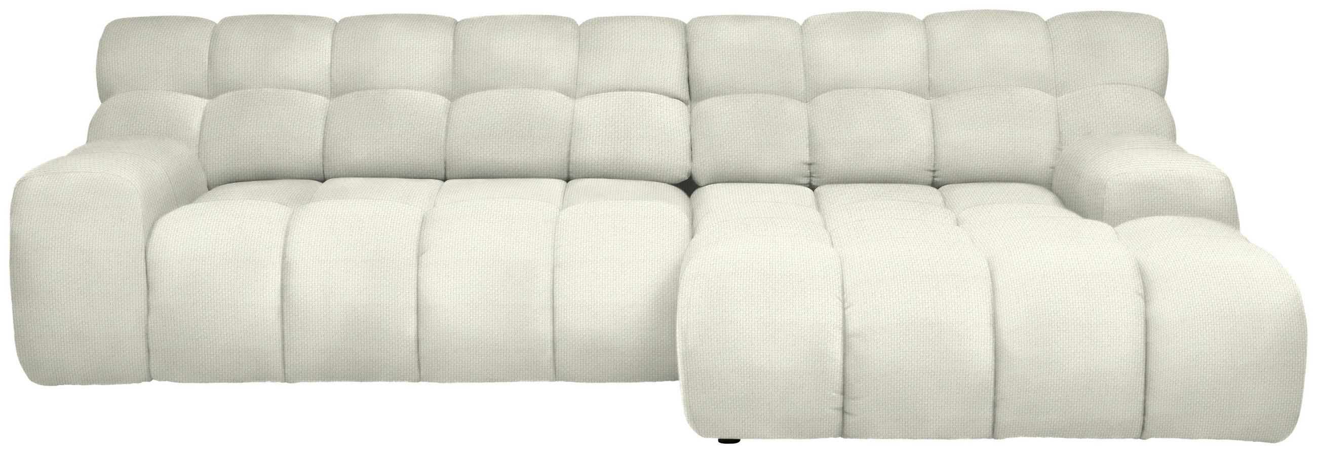 ECKSOFA in Webstoff Ecru  297/180 cm  - Ecru/Schwarz, MODERN, Kunststoff/Textil (297/180cm) - Welnova
