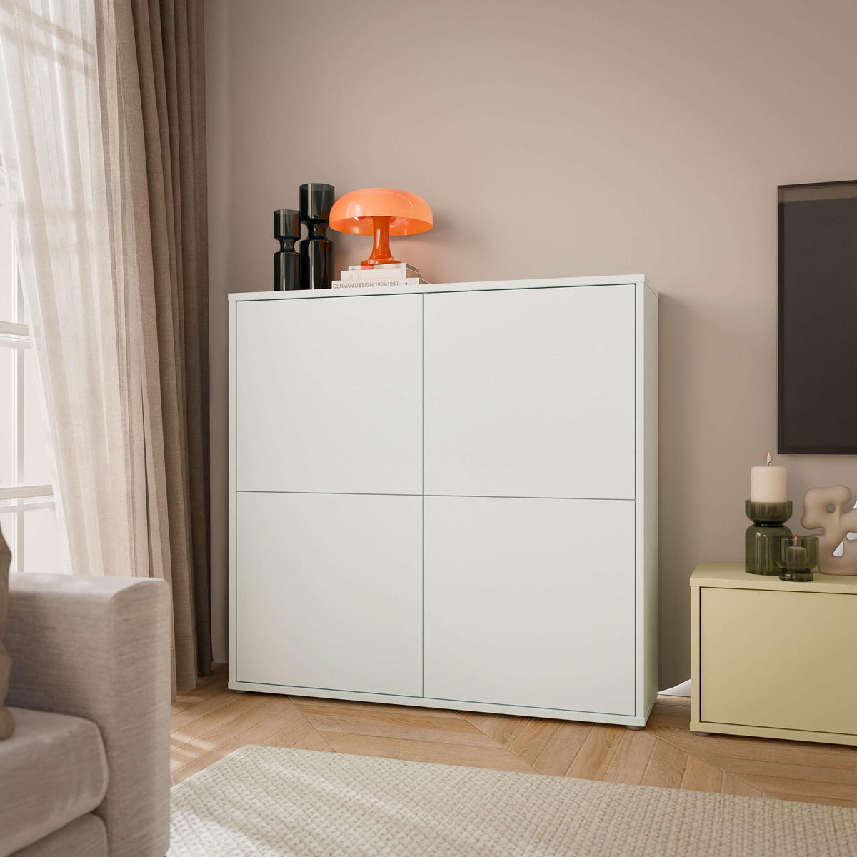 HIGHBOARD  124,5/121,5/34,9 cm  - Hellgrau/Grau, MODERN, Holzwerkstoff/Kunststoff (124,5/121,5/34,9cm) - Carryhome