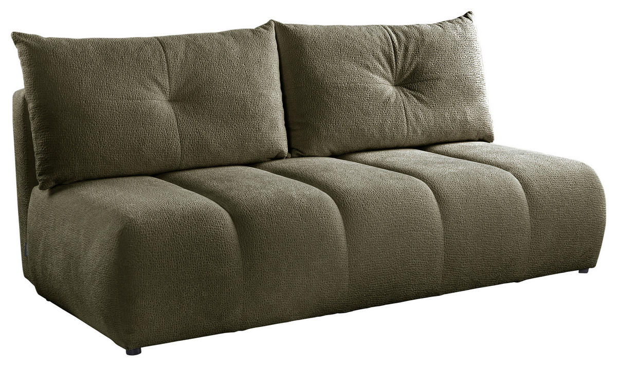 SCHLAFSOFA in Holz, Textil, Holzwerkstoff Olivgrün  - Creme/Schwarz, Design, Holz/Holzwerkstoff (209/100/103cm) - MID.YOU