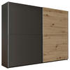 SCHWEBETÜRENSCHRANK 270/210/60 cm 2-türig Graphitfarben, Eiche Artisan  - Graphitfarben/Alufarben, MODERN, Holzwerkstoff/Metall (270/210/60cm) - Livetastic