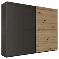 SCHWEBETÜRENSCHRANK in Graphitfarben, Eiche Artisan  - Alufarben/Graphitfarben, Modern, Holzwerkstoff/Metall (270/210/60cm) - Livetastic