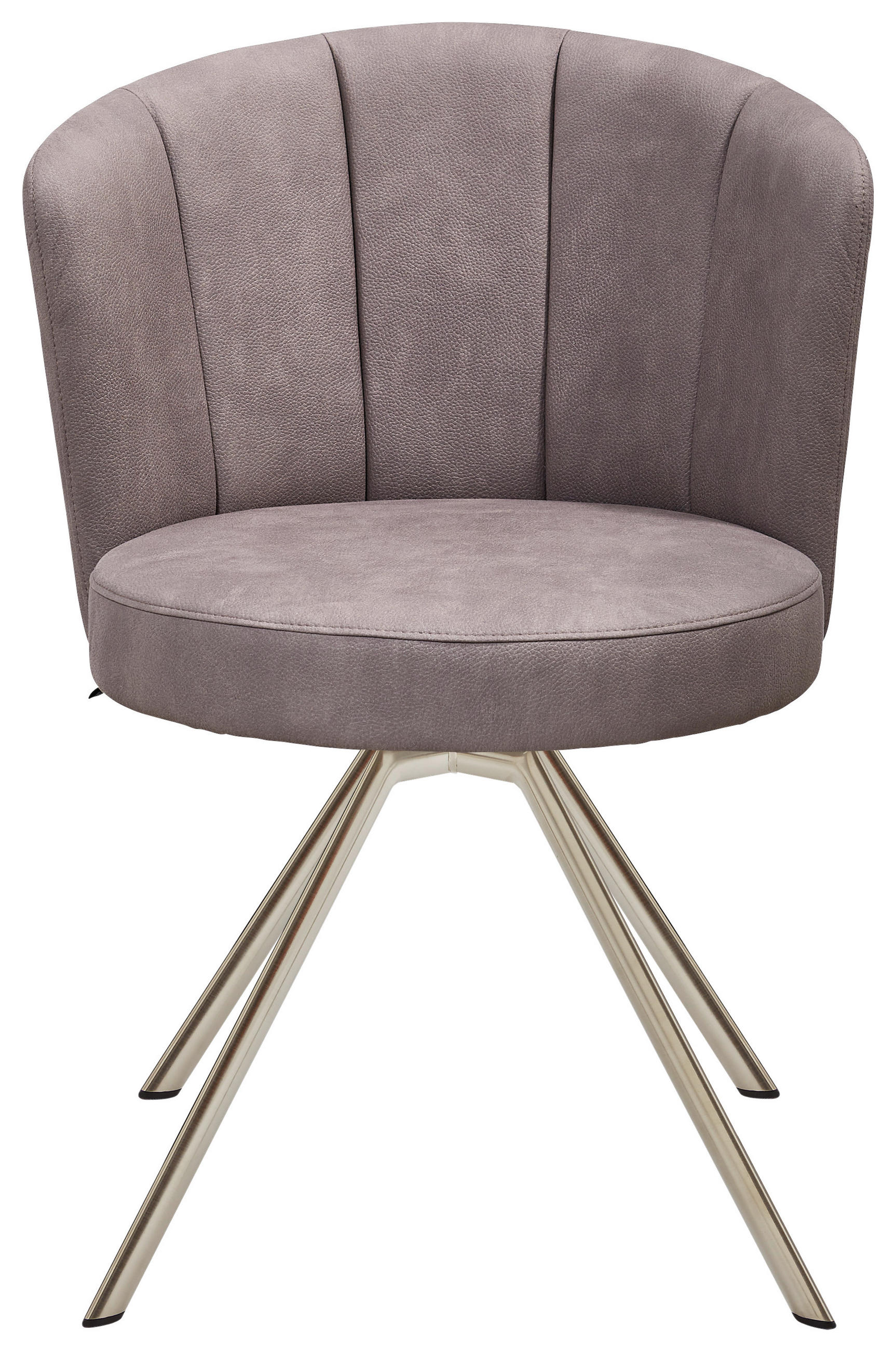 STUHL Mikrofaser Grau, Edelstahlfarben  - Edelstahlfarben/Grau, Design, Textil/Metall (62/83/64cm) - Venjakob