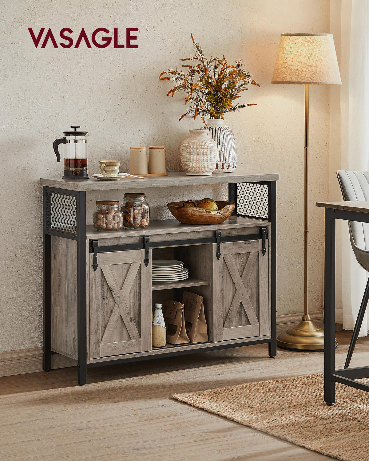 KOMMODE , 100/80/33 cm,  - Graubraun/Schwarz, Trend, Holzwerkstoff/Kunststoff (100/80/33cm) - Boxxx