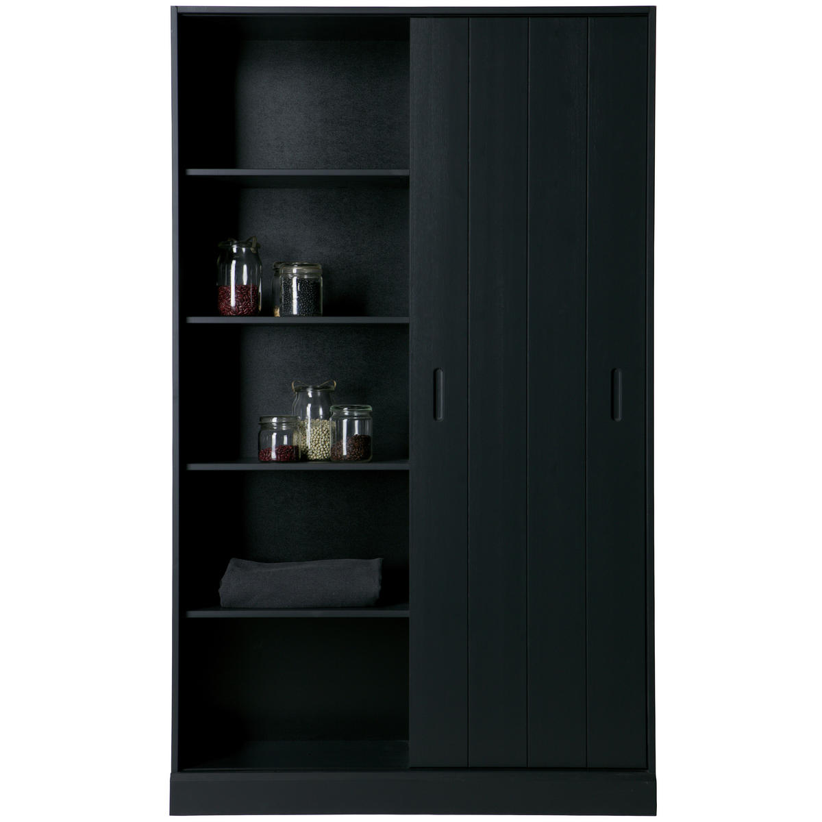 SCHIEBETÜRENSCHRANK 120/200/42 cm 1-türig Schwarz  - Schwarz, Design, Holz (120/200/42cm) - Livetastic